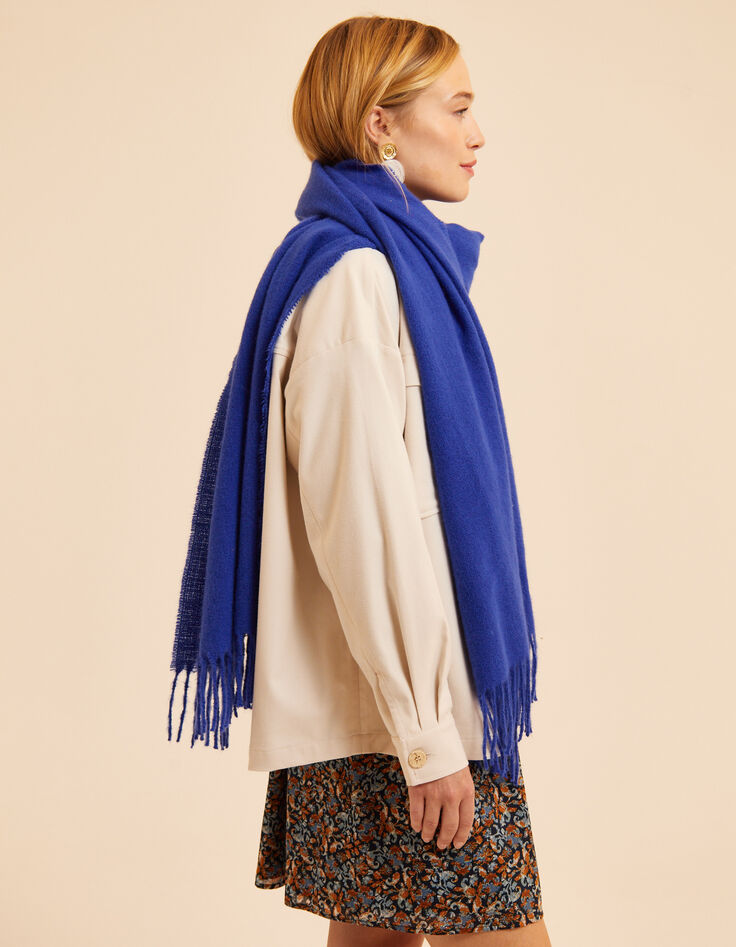I.Code blue scarf with embroidered IC monogram-1