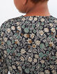 Top negro estampado flores retro I.Code-4
