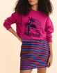 Sweat rose coucher de soleil velours floqué I.Code-2