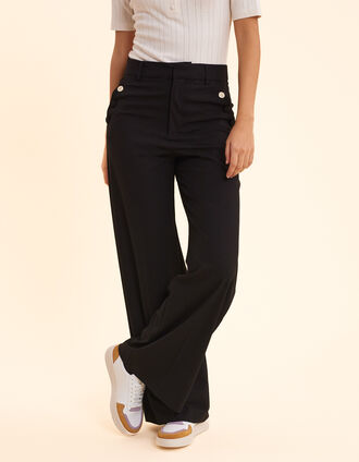 I.Code black drop-front suit trousers