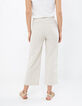Pantalon large écru imprimé palmiers I.Code-3