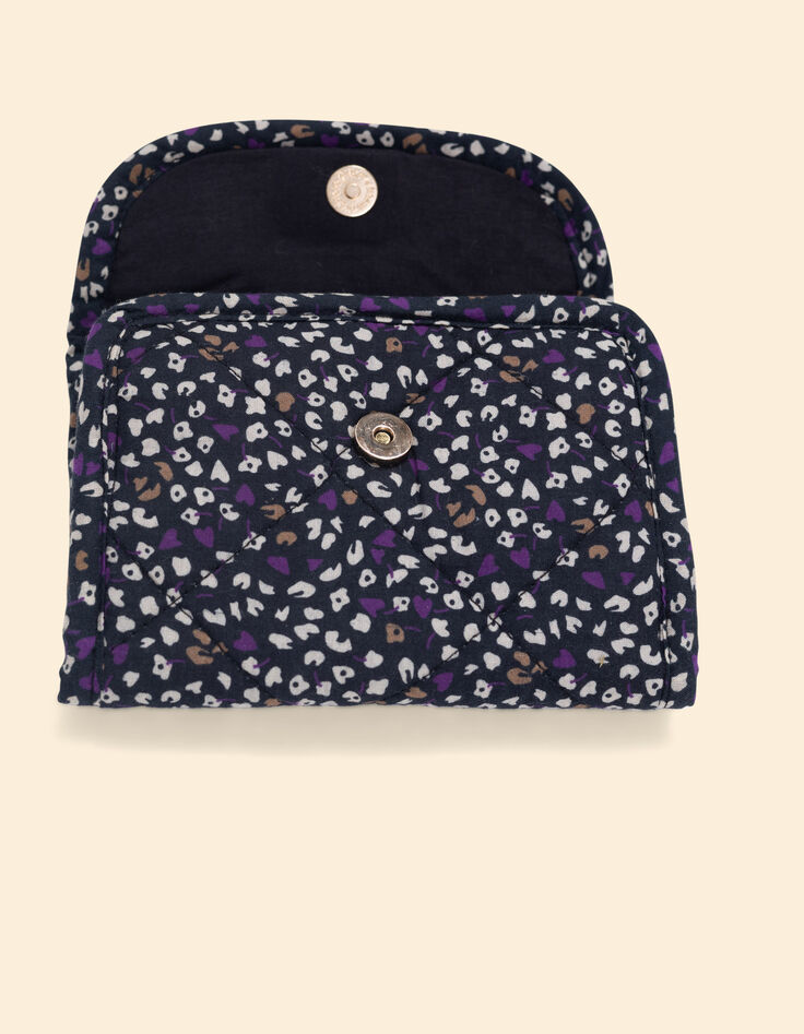 Clutch estampado floral micro leo morado I.Code-6