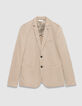 Dunkelbeige Anzugjacke aus Leinen f&uuml;r Herren-6