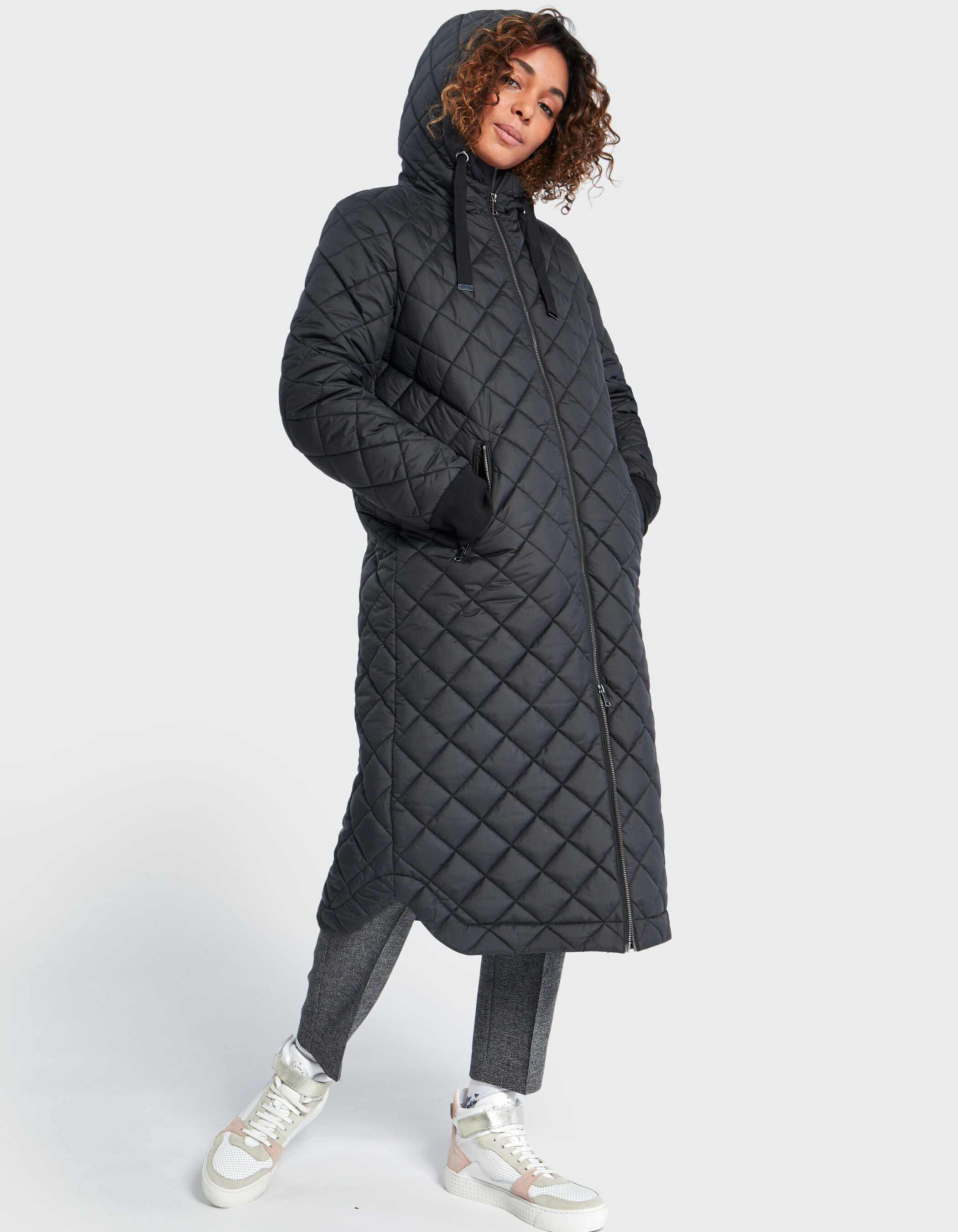 Doudoune longue grise shop