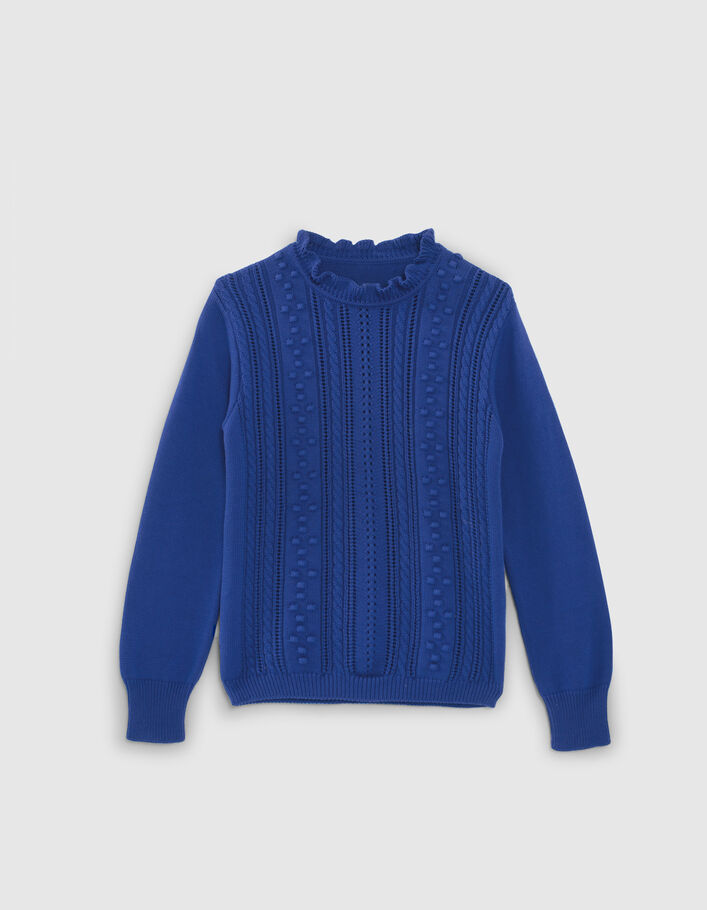 I.Code electric blue decorative knit sweater - I.CODE