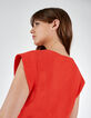 Aprikosefarbenes T-Shirt mit goldfarbener Naht I.Code-5