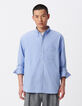 Loses Hemd blau Bio-Baumwolle Herren-5