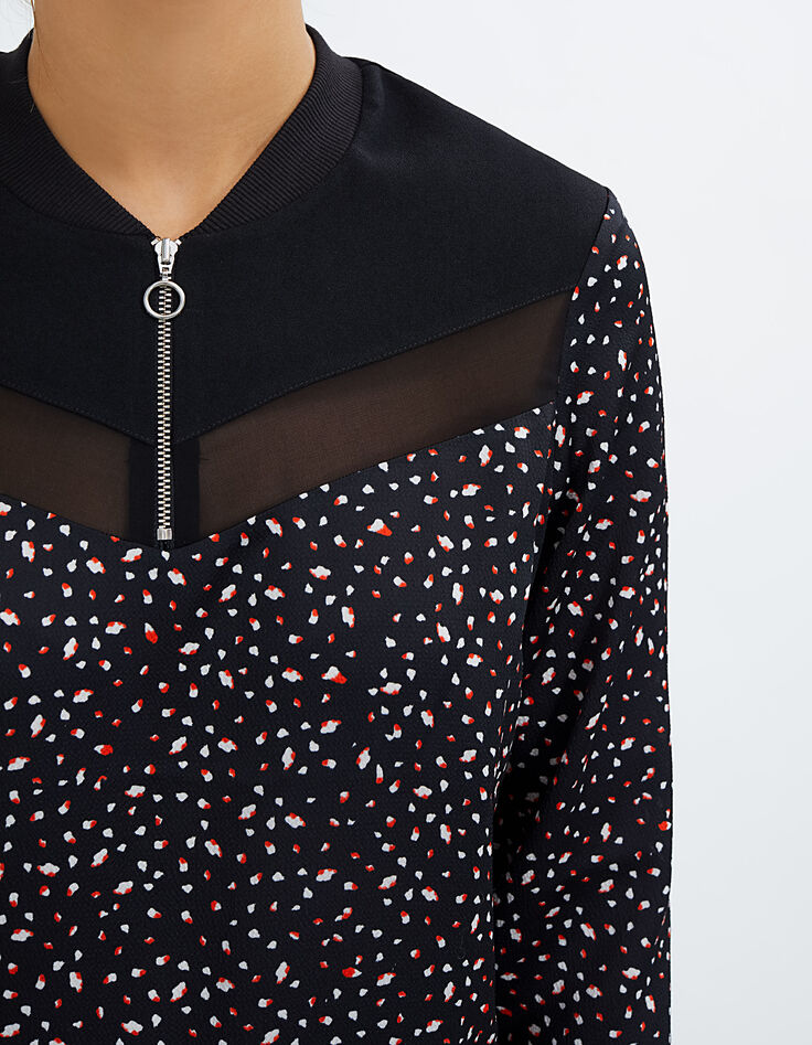 Robe noire imprimé graphique I.Code-4