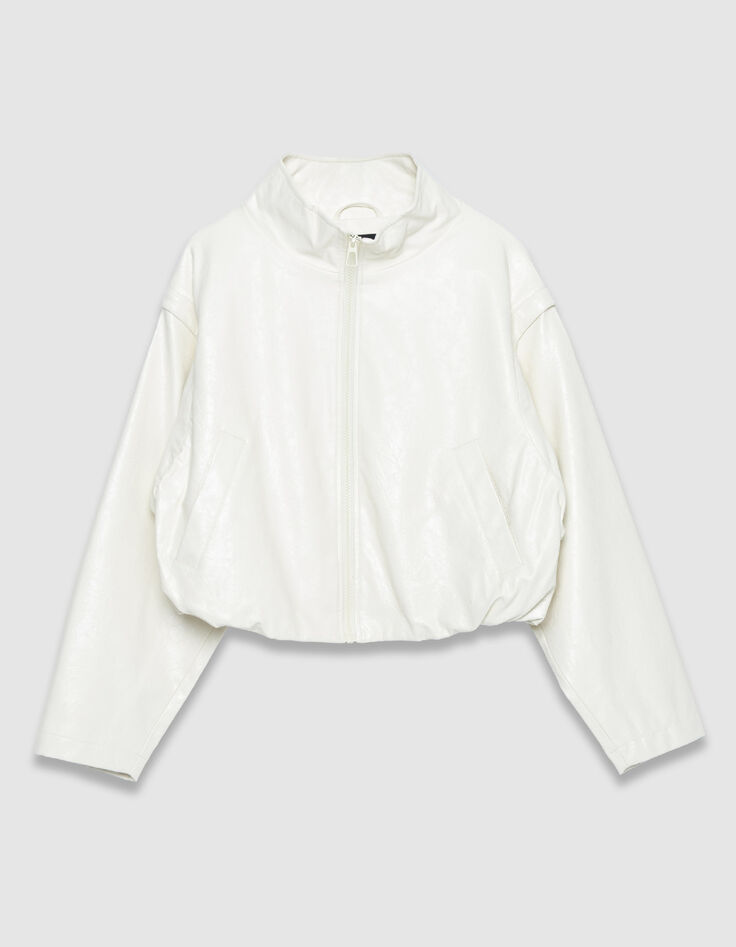 Wei&szlig;e Rockjacke f&uuml;r Damen mit abnehmbaren &Auml;rmeln-7
