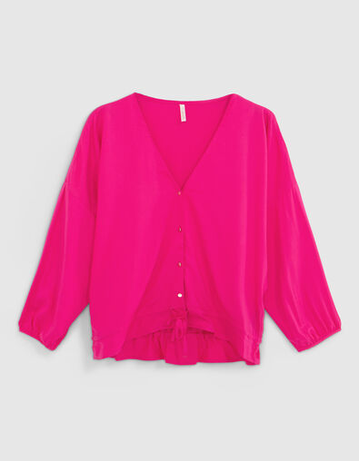 Magentarte Bluse mit Zipfelsaum i.Code