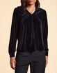 I.Code black panne velvet blouse-3