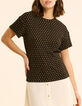 T-shirt noir imprim&eacute; floral coeur I.Code-2