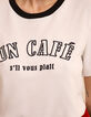 Tee-shirt manches courtes blanc message brodé noir I.Code-5