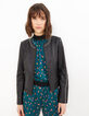 Chaqueta de cuero negra con galones microcadenas I.Code-2