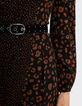 Langes, schwarzes Kleid mit Leopardenprint I.Code -5