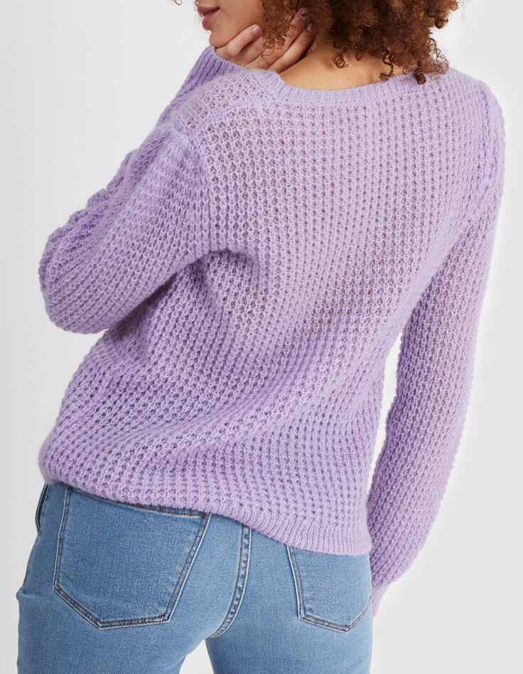 I.Code violet decorative knit cardigan-3