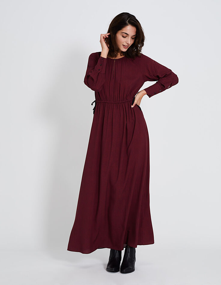 Robe longue fluide imprim&eacute;e femme-2