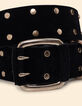 Black leather belt with gold stud decoration I.Code-2