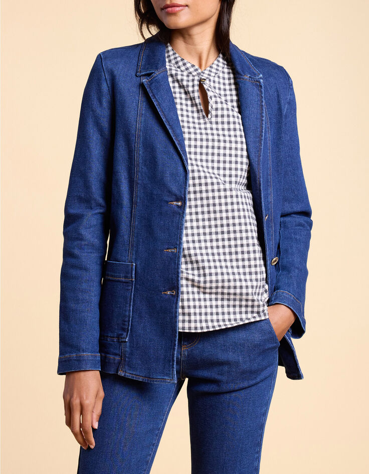 Veste de costume en jean bleu authentique I.Code-2