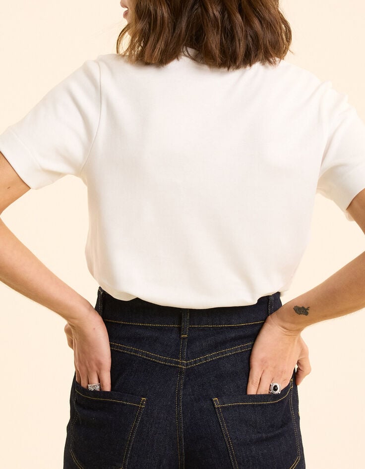 Kurzärmeliges weißes Maxi-T-Shirt mit Monogramm I.Code-2