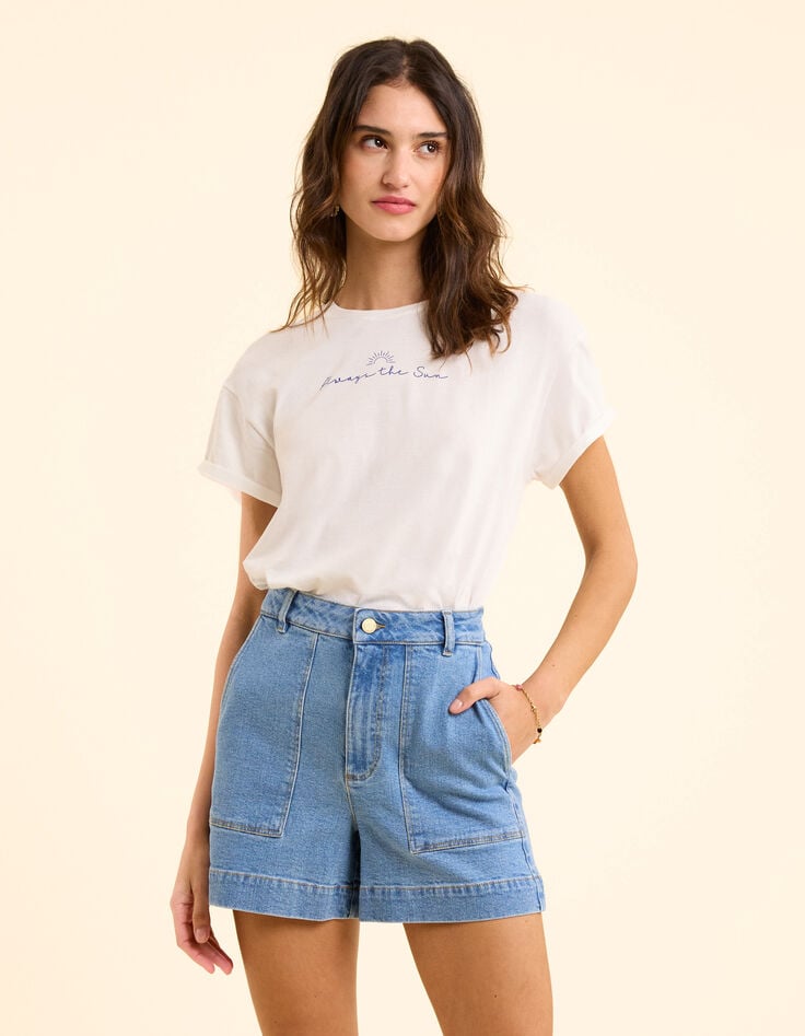 Short bleu en denim I.Code-1 Short bleu en denim I.Code-1