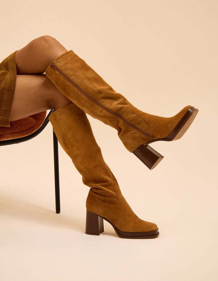 Botas de tac&oacute;n camel ante I.Code-3