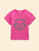 Camiseta rosa con mensaje visual de palmera I.Code-7