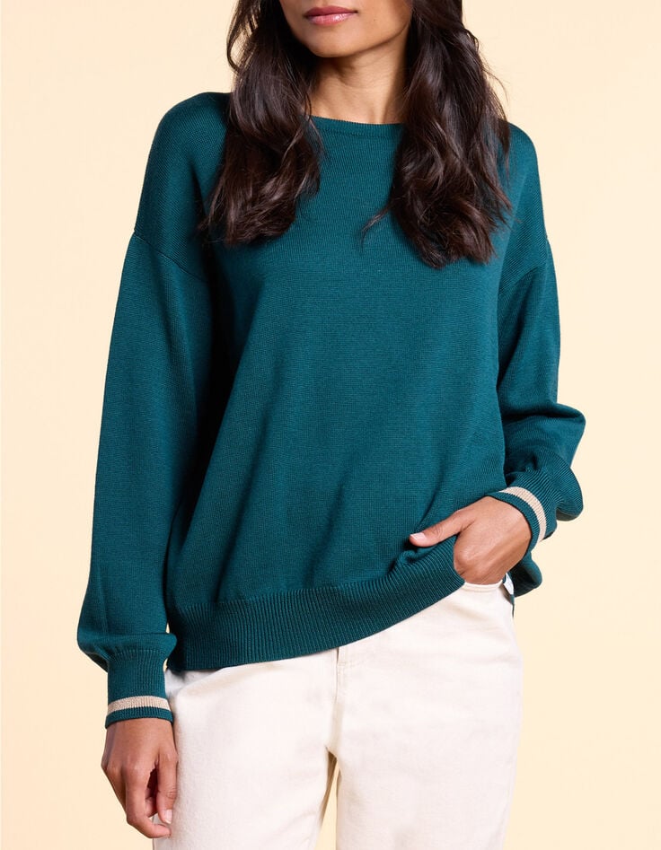 Jersey de punto fino verde medianoche I.Code x Lafrançaise-2 Jersey de punto fino verde medianoche I.Code x Lafrançaise-2