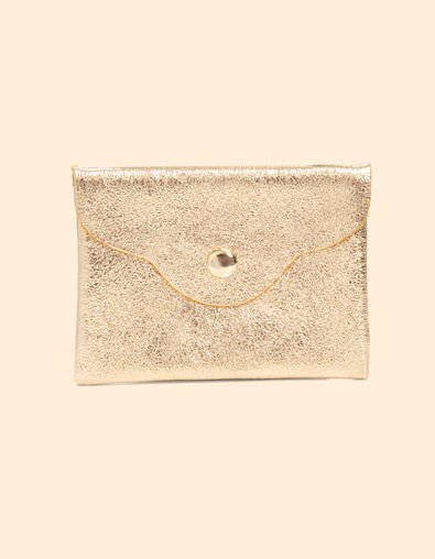 Mini pochette dorée cuir irisé I.Code