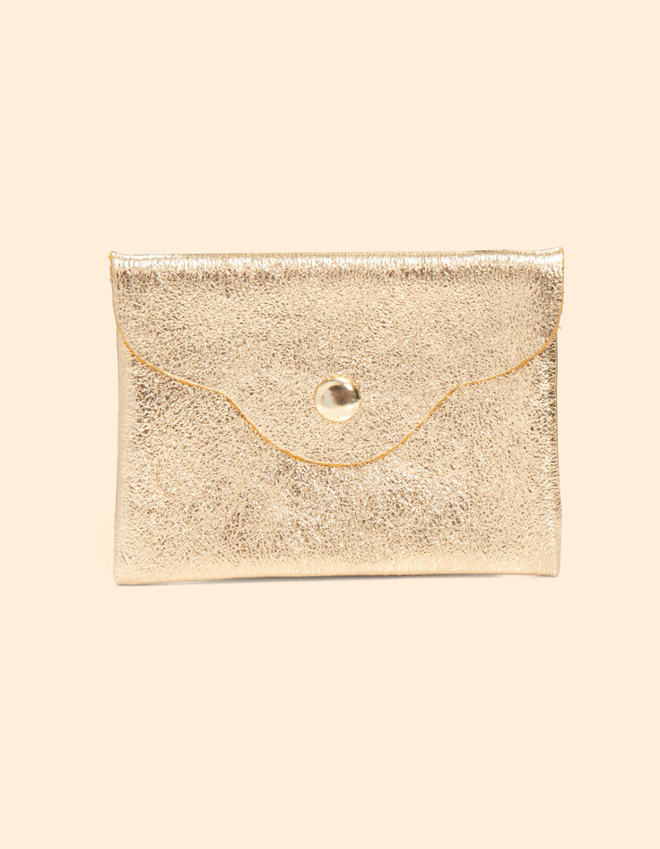 Mini pochette dorée cuir irisé I.Code-1
