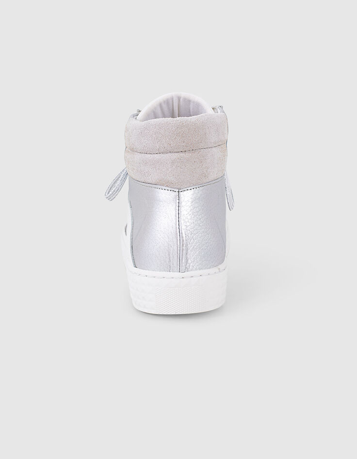 I.Code silver and white high-top trainers-5