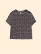 Schwarzes Top mit dezentem Leo-Blumenprint I.Code-5