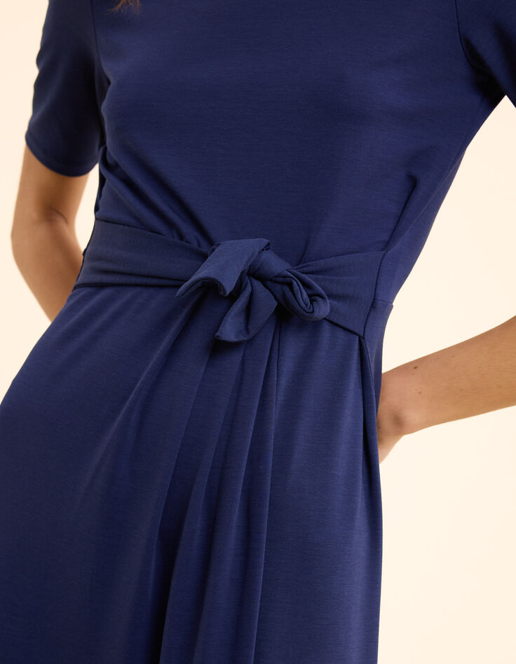 Robe longue bleue à nouer devant ou dos I.Code-6
