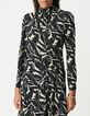 Schwarzes Kleid mit Zebra-Blumenmuster f&uuml;r Damen-2