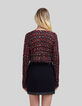 Schwarzer Damenfeinstrickpullover mit Ikatmuster-2