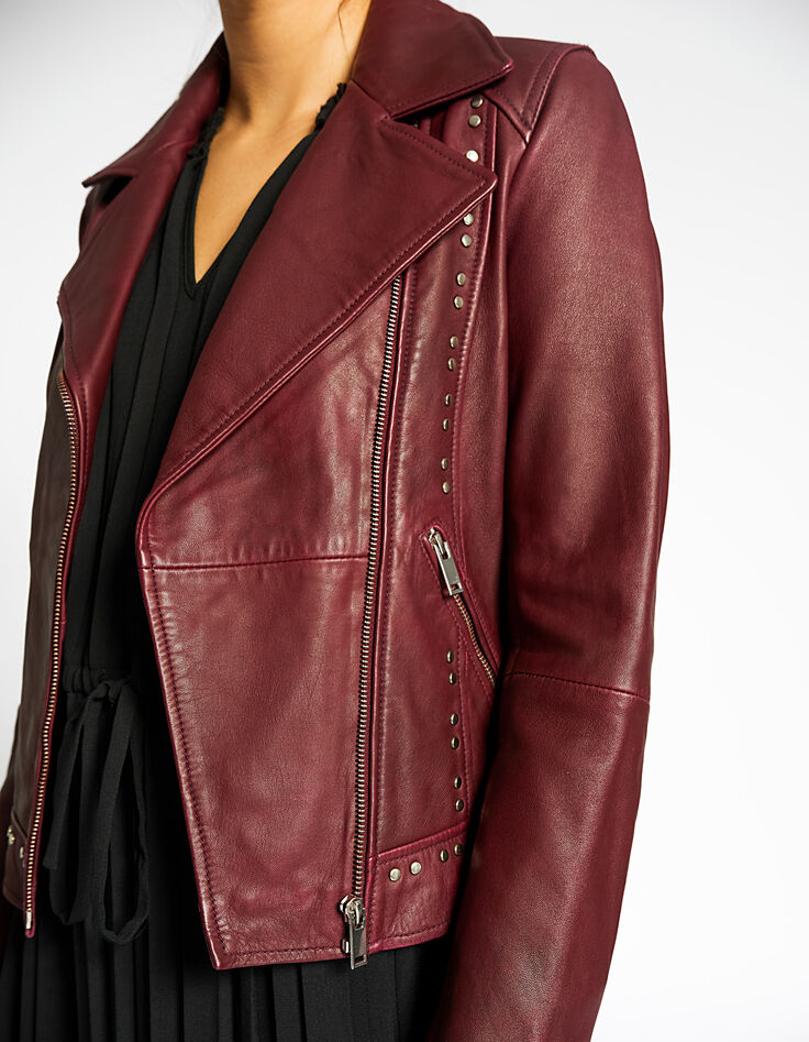 Veste en cuir rouge I.Code-4