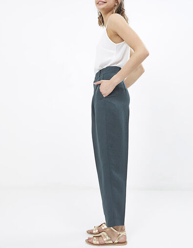 Wijde graniet broek jacquard vierkantjes I.Code