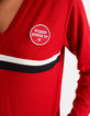 Pull candy red tricot badge et rayures bicolores I.Code-3