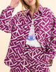 Violette Jacke aus Jacquard mit grafischem Muster I.Code-1