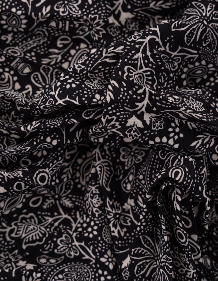 I.Code black paisley print pleated trousers-9 I.Code black paisley print pleated trousers-9