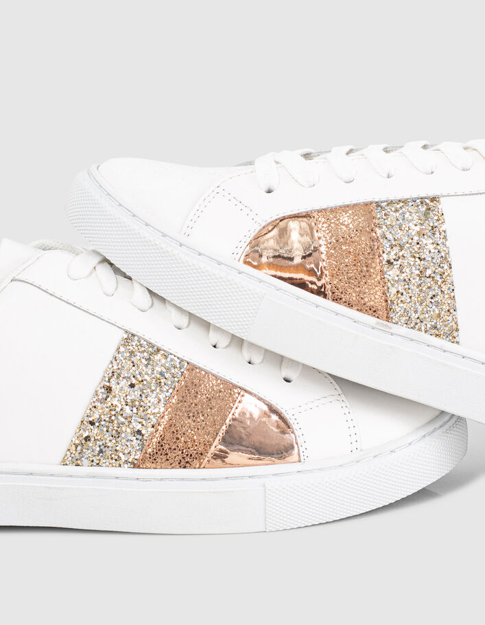 Witte leren sneakers details I.Code