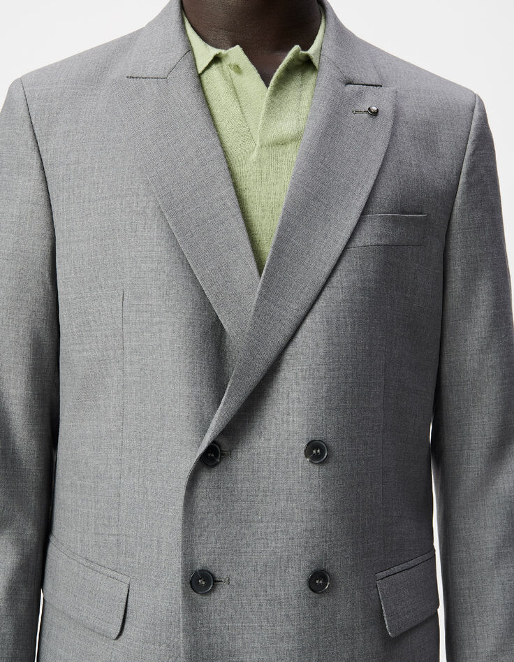 Graue Zweireiher-Anzugjacke f&uuml;r Herren-5