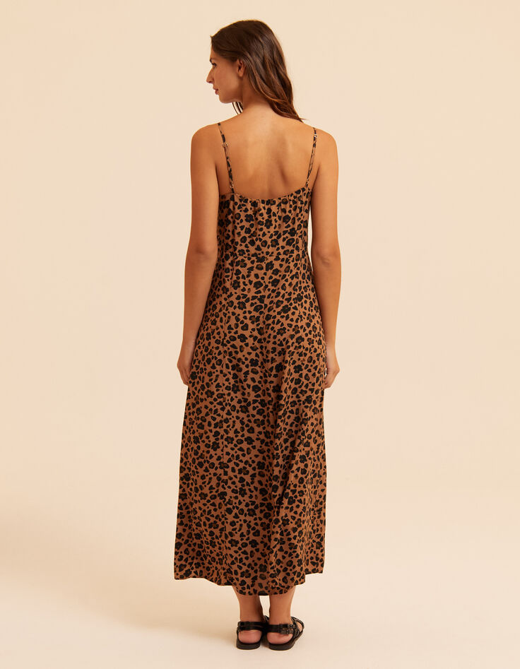 Robe longue fines bretelles imprimé léopard I.Code-4