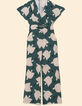 Combinaison-pantalon verte imprimé maxi oiseaux I.Code-7