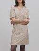 Champagnerfarbenes Kleid mit Paillettenbestickung Damen-2