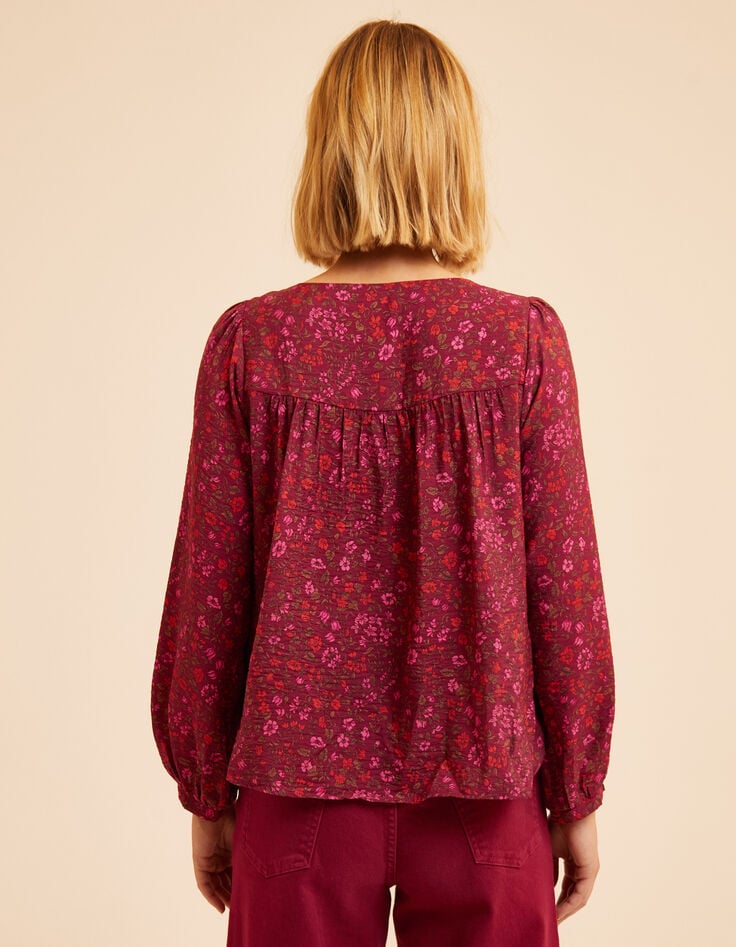 Roze blouse bloemenprint I.Code-3 Roze blouse bloemenprint I.Code-3