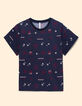 Schwarzes Kurzarm-T-Shirt blaues Wappen I.Code-7