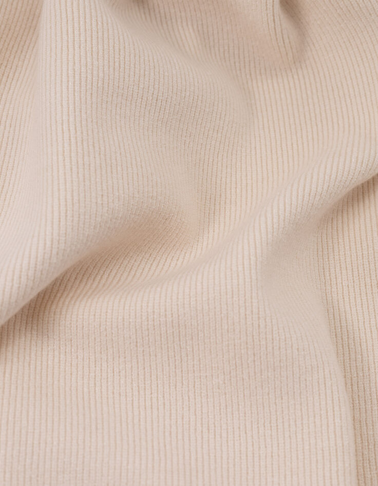 Ecru Strickjacke mit Polokragen I.Code-8