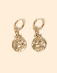 I.Code pendientes de aro con medalla de strass-2