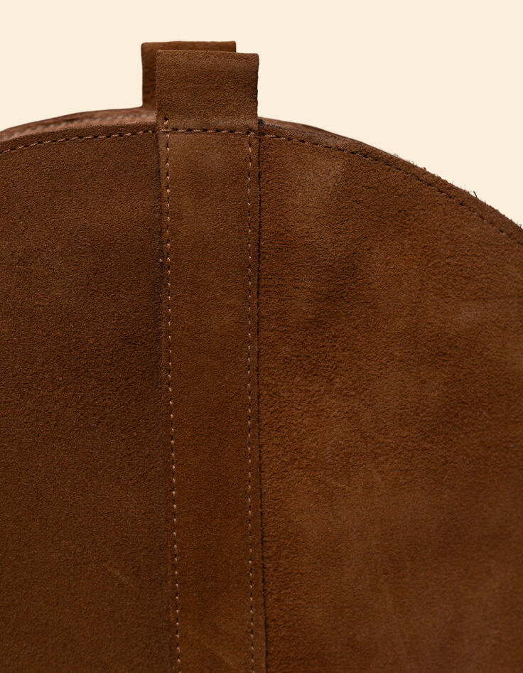 I.Code camel suede cowboy boots-6